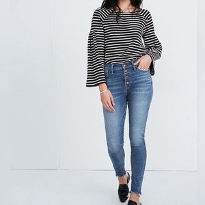 Madewell Blue 10" High-Rise Skinny Jeans Button-Front Edition 31 Petite